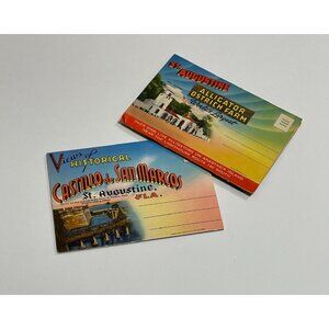Vintage 1942 St. Augustine Florida Postcards Alligator Ostrich Farm